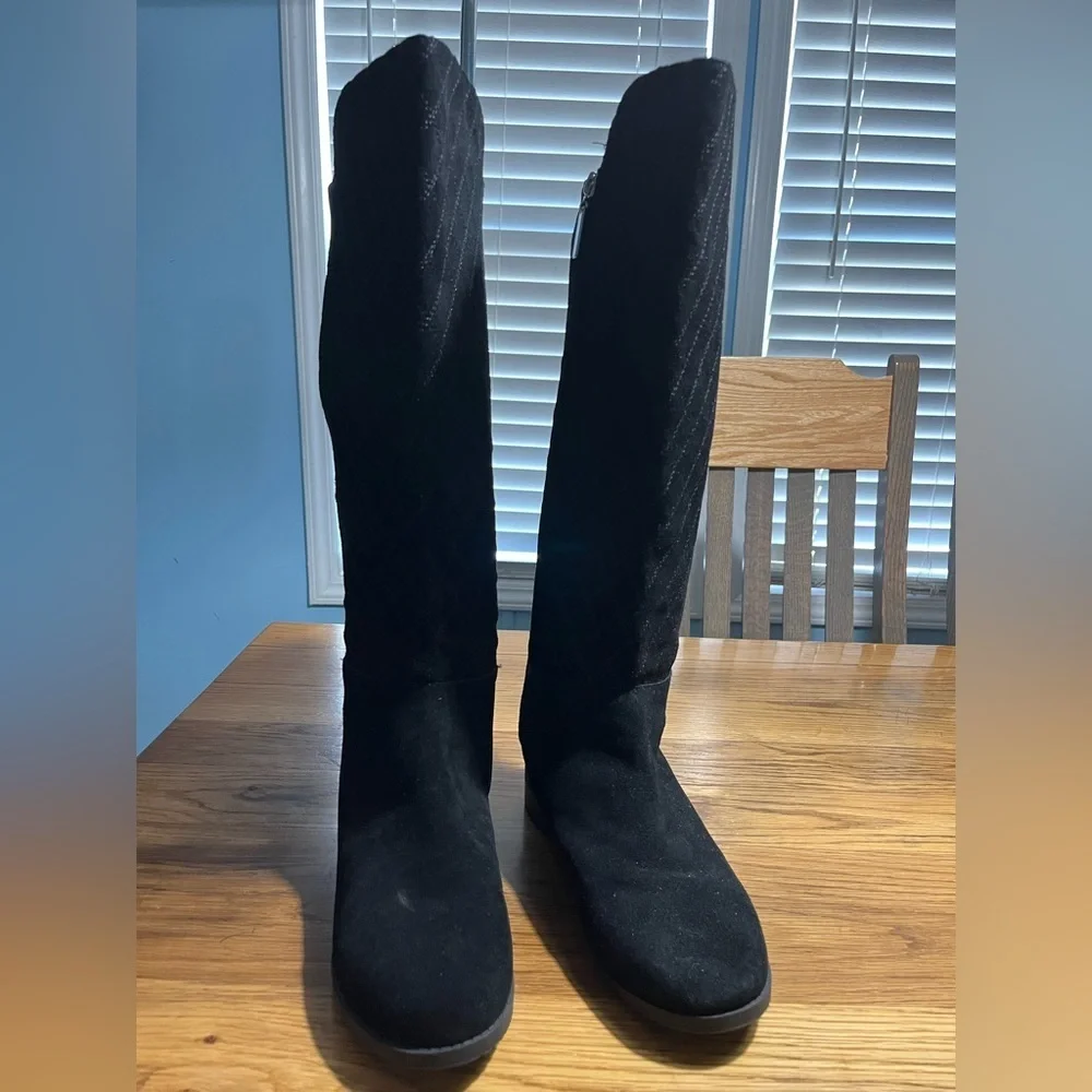 Lane Bryant Lina Suede Stretch Riding Boots | Black | Women’s 9W